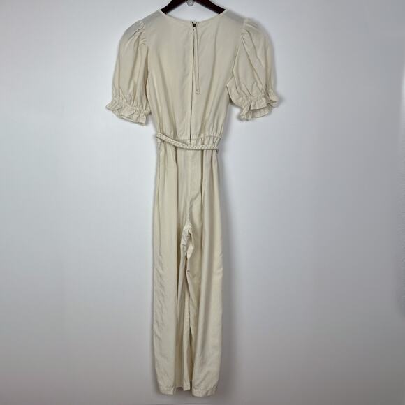 Apice Apart Cream Chabrol Tencel Linen Blend Jumpsuit Size 0 - Picture 7 of 12